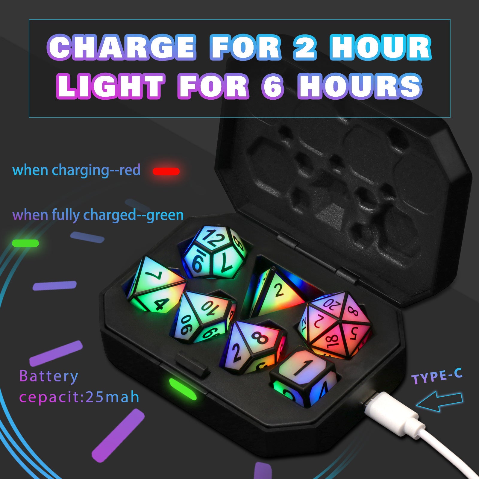 Charging Luminous Dice